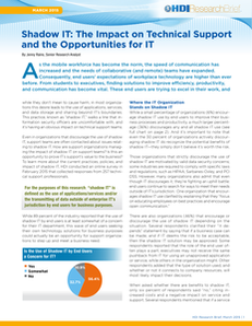 Shadow IT: The Impact on Technical Support and the Opportunities for IT