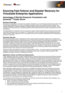 Ensuring Fast Failover and Disaster Recovery for Virtualized Enterprise Applications