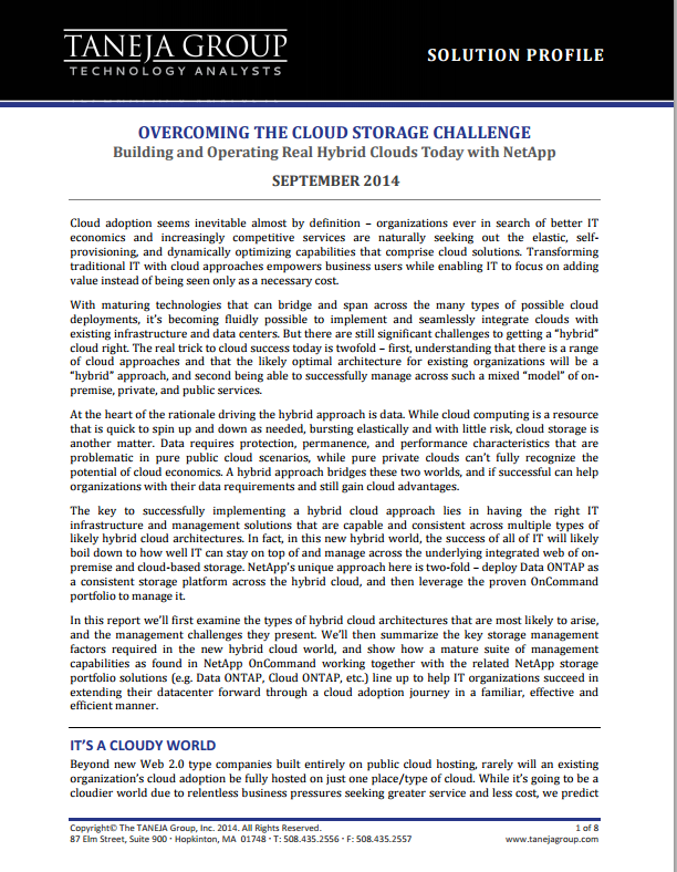 Overcoming the Cloud Storage Challenge: Building and Operating Real Hybrid Clouds Today with NetApp