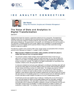 The Value of Data and Analytics in Digital Transformation