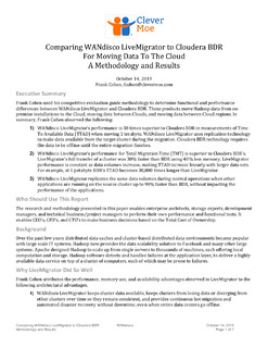 Clever Moe Report: Comparing WANdisco LiveMigrator to Cloudera BDR For Moving Data To The Cloud
