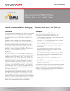 ServiceNow and AWS: Bringing IT Best Practices to AWS Cloud