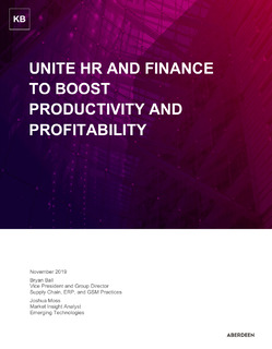 Unite HR and Finance to Boost Productivity and Profitability