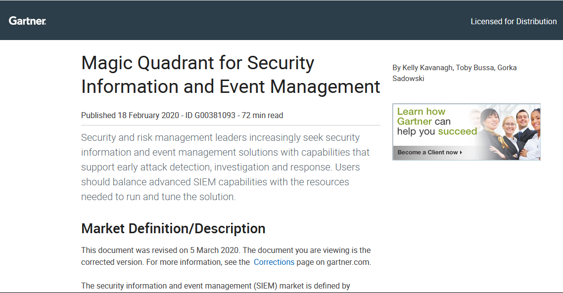 2020 Gartner Magic Quadrant