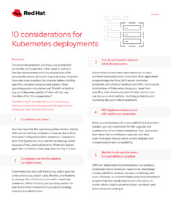 10 Considerations for Kubernetes Deployments