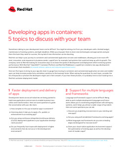 Developing Apps in Containers: 5 Topics to Discuss with Your Team