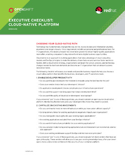 Executive Cloud-Native Platform Checklist