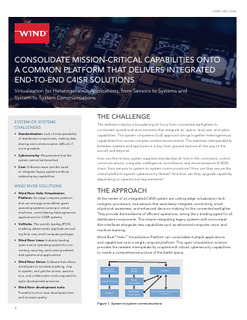 Consolidate Mission-Critical Capabilities onto an C4ISR Integrated Solution