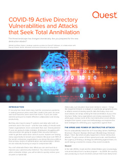 COVID-19 Active Directory Vulnerabilities & Cyberattacks