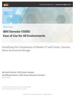 ESG Storwize V5000: Ease of Use for All Environments