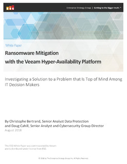 Reduce Ransomware Risks with Veeam Hyper-Availability Platform