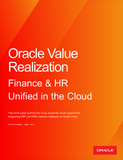 Oracle Value Realization: Finance & HR Unified in the Cloud