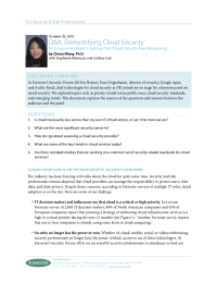 Q&A Demystifying Cloud Security