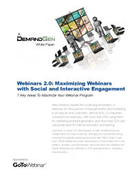 Webinars 2.0: Maximizing Webinars with Social and Interactive Engagement