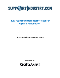 Best Practices Playbook for Optimal Support Agent Performance