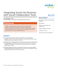 Integrating Social into Business with Social Collaboration Tools