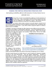 Making the Virtual Infrastructure Non-stop