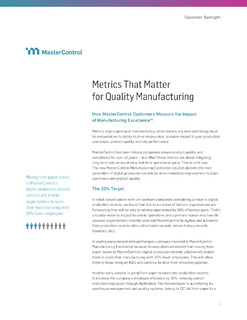 Metrics That Matter for Quality Manufacturing