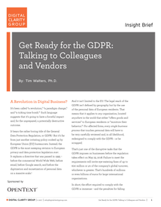 Get Ready for the GDPR: Talking to Colleagues and Vendors