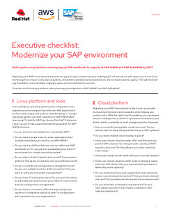 Executive Checklist: Modernize Your SAP Environment