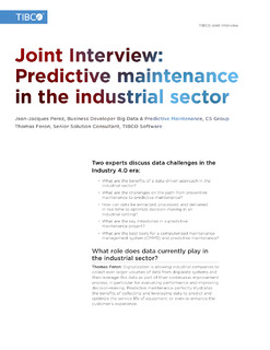 Predictive Maintenance in the Industrial Sector