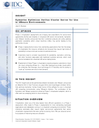 Symantec Optimizes Veritas Cluster Server for Use in VMware Environments