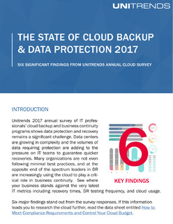 The State of Cloud Backup & Data Protection 2017