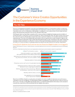 The Customer’s Voice Creates Opportunities in the Experience Economy