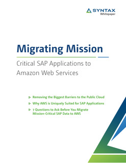 Migrating Mission-Critical SAP Applications to Amazon Web Services