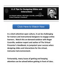 11.5 Tips for Designing Slides and Interactions.