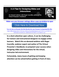 11.5 Tips for Designing Slides and Interactions