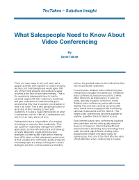 What Salespeople Need to know About Video Conferencing