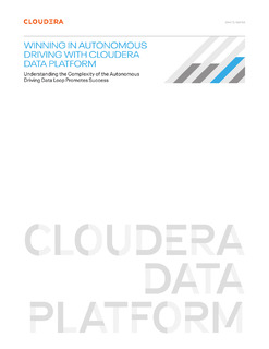 Winning in Autonomous Driving with Cloudera Data Platform