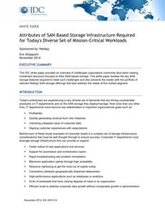 IDC Paper: Attributes of SAN Storage Required for Business Critical Workloads