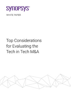 Top Considerations for Evaluating the Tech in Tech M&A