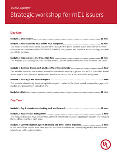 Strategic workshop for mDL issuers