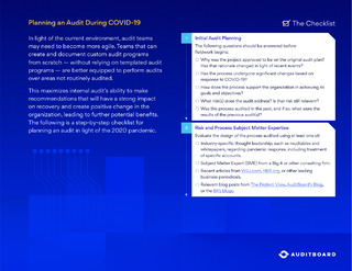 Planning an Audit During COVID-19