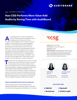 How CSG Performs More Value-Add Audits by Saving Time with AuditBoard