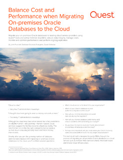 Balance Cost and Performance when Migrating On-premises Oracle Databases to the Cloud