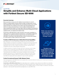 Simplify and Enhance Multi-Cloud Applications with Fortinet Secure SD-WAN