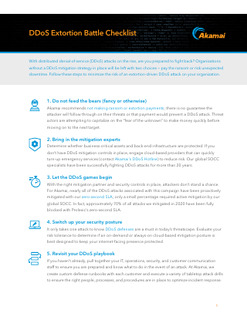 DDoS Extortion Battle Checklist