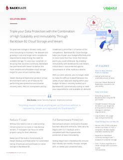 Triple your Data Protection with the Combination of High Scalability and Immutability Through Backblaze B2 Cloud Storage and Veeam