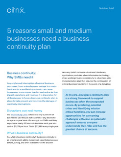 5 Reasons SMBs Need a Business Continuity Plan