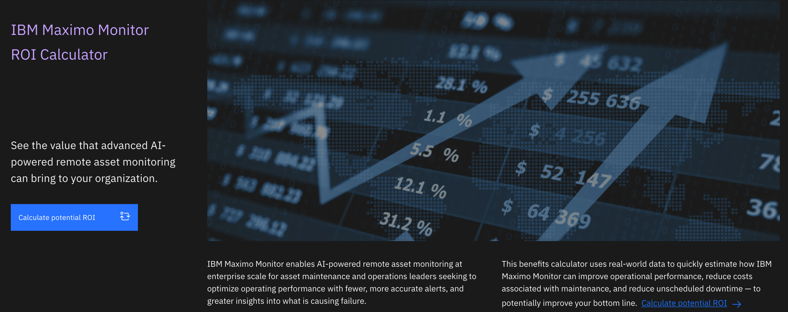 IBM Maximo Monitor – Remote Asset Monitoring ROI Calculator