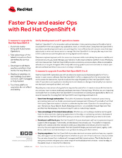 Faster Dev and easier Ops with Red Hat OpenShift 4