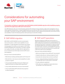 Considerations for Automating Your SAP Environment