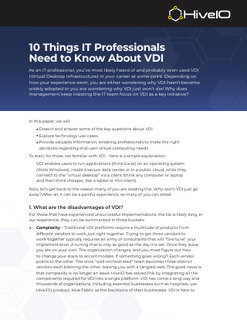 10 Things IT Professionals Need to Know About VDI