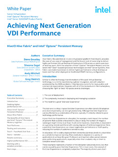 Achieving Next Generation VDI Performance