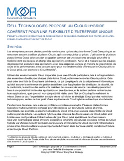 DELL TECHNOLOGIES PROPOSE UN CLOUD HYBRIDE COHÉRENT POUR UNE FLEXIBILITÉ D’ENTREPRISE UNIQUE