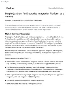 Magic Quadrant for Enterprise Integration Platform as a Service